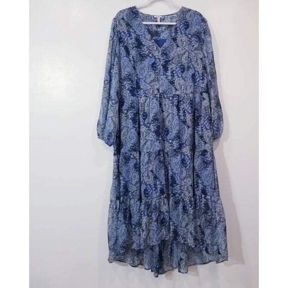 Joie Parisian Paisley Blue Midi Dress - Picture 1 of 13